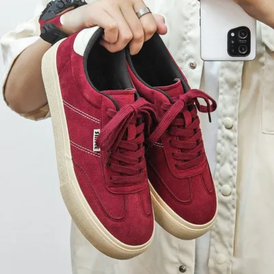 Suede Leather Retro Sneakers For Men